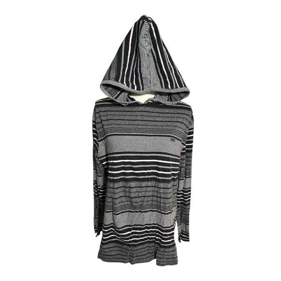 Vans Other - Vans Cotton Blend Black and White Striped Longsleeve Hoodie Size Large